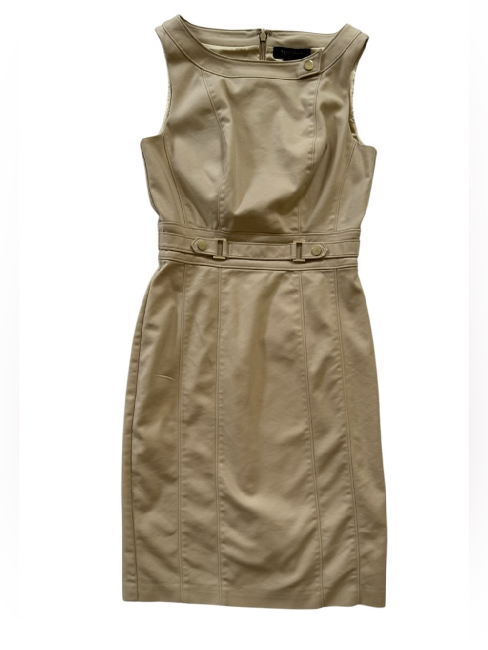 White House Black Market  beige sleeveless sheath dress Size 00
